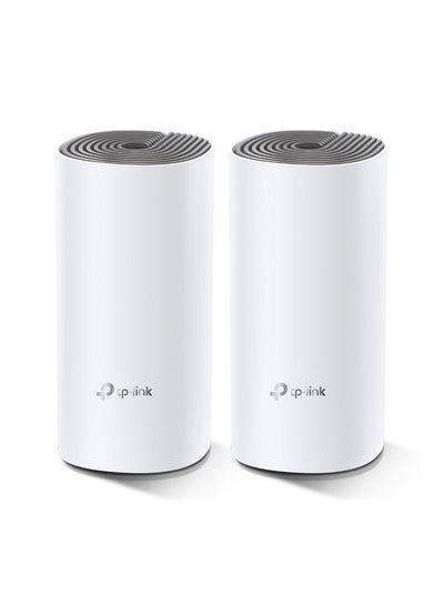 اشتري TP-Link Deco E4(2-PACK) Whole Home Mesh Wi-Fi System, Seamless and Speedy (AC1200) for Large Home, Work with Amazon Echo/Alexa, Router and WiFi Booster Replacement, Parent Control WHITE في مصر