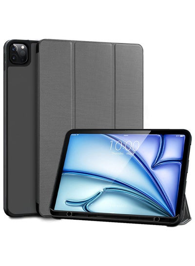 اشتري (for iPad 12.9 2022) Folio Case Lightweight Slim Leather Cover with Pen Slot Shockproof Back Stand Cover Auto Wake/Sleep Grey في الامارات