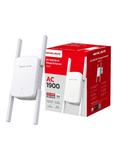 اشتري Mercusys ME50G AC1900 Wi-Fi Range Extender | 1900 Mbps Dual Band Wireless WiFi Booster | Gigabit, Wired, 3×3 MU-MIMO | Built-in Access Point Mode | Easy One-Touch Setup WHITE في مصر