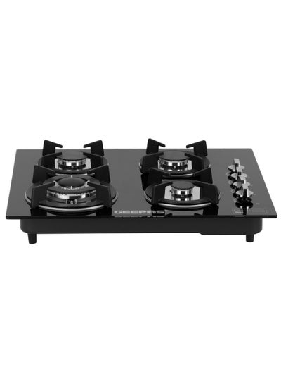 Buy Built-In Glass Gas Hob Four Burner with FFD|  Heavy Cast Iron Pan Support |  Auto Impulse Ignition with BS Plug | 8mm Tempered Glass Pane l GGC31050FFD Black in UAE