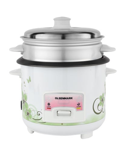 اشتري Automatic Rice Cooker- OMRC7025/ 1.0 L Capacity, 3-in-1 Functions, Cook, Steam and Keep Warm/ Aluminum Non-Stick Inner Pot, Rice Spoon and Measuring Cup/ Easy to Operate Single Switch Design 1 L 400 W OMRC7025 White في السعودية