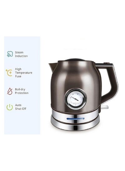 Buy Electric Kettle With Temperature Meter 1.8 L /1500 W (SF-2046) 1.8 L 1500 W SF-2046 Brown in Egypt