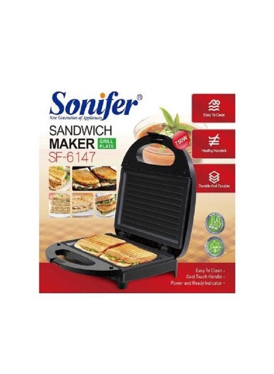 Buy Electric Sandwich Maker - 750W (SF-6147) 750 W SF-6147 black in Egypt