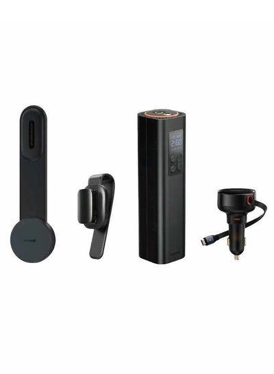 Buy Car MagSafe Phone Holder + Glasses Clip + Supermini Inflator Pump + 60W Car Charger Package Black in Saudi Arabia