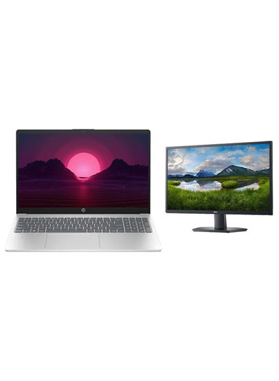 اشتري 250 G10 Laptop With 15.6-inch Full HD Display, Core i5-1335U Processor/8GB RAM/512GB SSD/Windows 10/Intel Iris XE Graphics + 210-AZKS/SE2722H Monitor With 27 Inch Full HD LED Display English/Arabic Natural Silver في السعودية