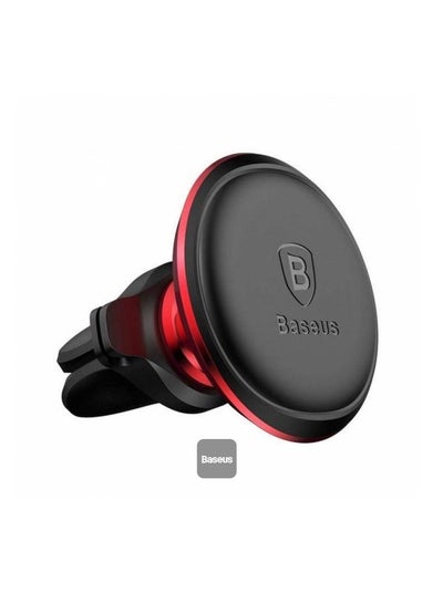 اشتري OS Magnetic Car Mount Phone Holder With Cable Clip Air Vent Version Carmine Red في السعودية