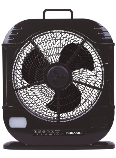 Buy 12Inch Rechargeable Fan - Remote Control | 3 Speed Control with Bright LED | Solar Charging Slot with Continuous 20 Hours Working | High Performing Motor for High Speed|PortableFan SRF-512N Black in UAE