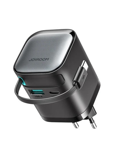 Buy Joyroom Gan 65W Charger with Retractable Cable JR-TCL02EU BLACK in Egypt