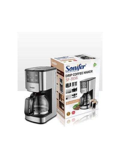 اشتري ماكينة صنع القهوة المنزلية Sonifer sf-3556/ 12 كوبًا بشاشة تعمل باللمس قابلة للبرمجة ونظام منع التنقيط في مصر