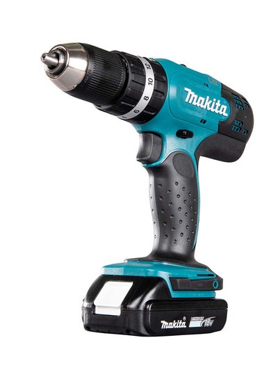 Buy Makita DHP453RFE 18V Lithium-Ion Cordless Hammer Driver Drill 13mm (1/2") 42Nm,1300rpm, Variable Speed, Includes 2x 3Ah Battery1x Charger, Carrycase Blue / Black in UAE