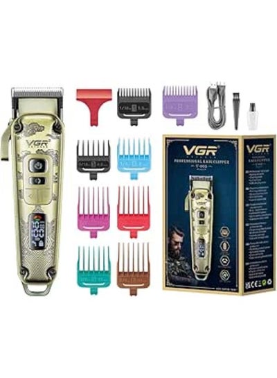 Buy V-005 Premium Metal Housing Hair Clipper LED Display, powder metallurgic Blade 5500-7000 RPM 4 Speed motor auto testing button USB charging 4 adjustable Taper Lever 8 Guide combs Runtime 250 min, V-005 in Egypt