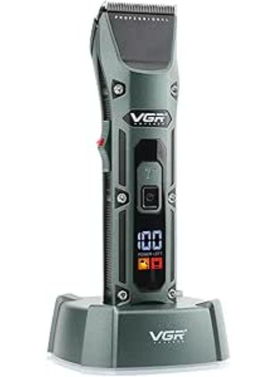 Buy V-696 Professional Corded & Cordless Hair Clipper with Charging Base Runtime: 300 minutes (Green) in Egypt