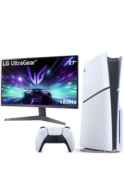 Buy PlayStation 5 With Blu-Ray Disc Version (New Model) - Official KSA Version With LG 27inch 27GS50F-B Ultragear Gaming Monitor - Black in Saudi Arabia