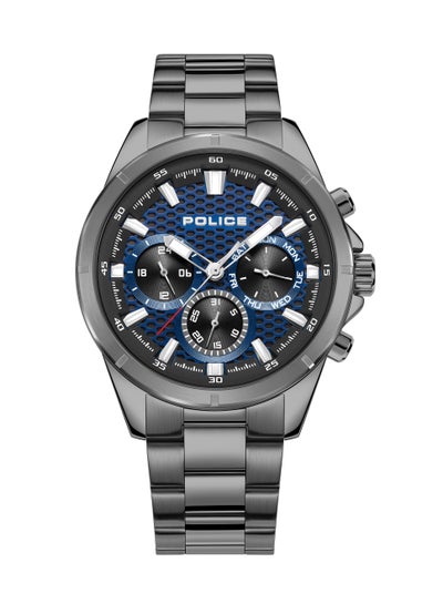 Buy Men's Malawi Blue Dial With Gun Metal Plated Stainless Steel Bracelet Chronograph Watch in UAE