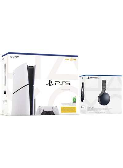 Buy PlayStation 5 Slim Disc Console With Pulse 3D Headset - Gray Camouflage in Saudi Arabia