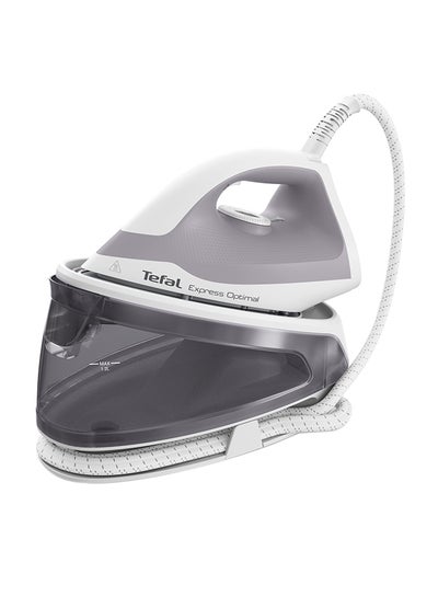 اشتري TEFAL Express Optimal Steam Generator Iron | Powerful Steam | 5.3-Bar Pump | 250 g/min | Steam Boost | Ultra-Compact Frame | Calc Clear Technology | Xpress Glide Soleplate | 1.2 L 2200 W SV4111M0 Dove and white في السعودية