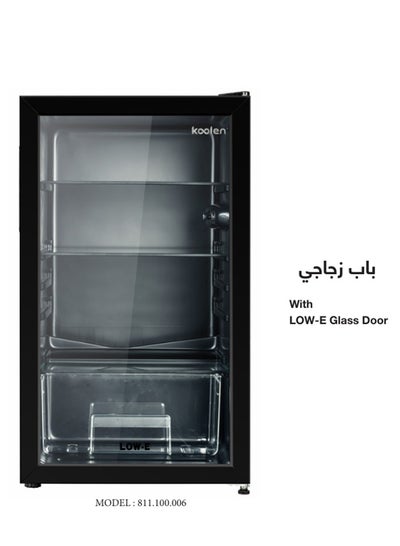 Buy Single Door Defrost Refrigerator With Glass Door/Beverage Showcase  3.3 CU.FT 94 L 811100006 Black in Saudi Arabia