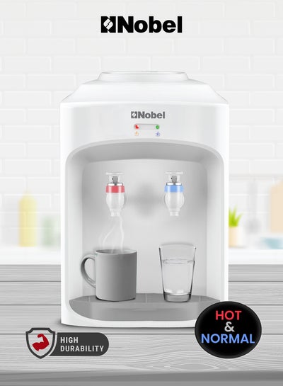 Buy Table Top Water Dispenser With Hot & Normal Functions, 0.6L Hot Tank Capacity, Ergonomic Taps, Indicator Lights, And On-Off Power Switch NWD565 White in UAE