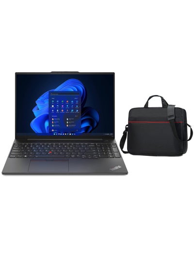 اشتري Newest ThinkPad E16 Laptop With 16-Inch Touchscreen Display, Core i7-1355U Processor/16GB RAM/1TB SSD/Intel Iris XE Graphics/Windows 11 Pro + Bag English/Arabic Black في الامارات