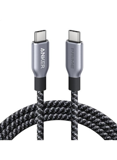 اشتري Anker Prime USB-C to USB-C Cable, 240W 6 ft Fast Charging USB-C Cable, Upcycled-Braided Nylon with High Durability, For iPhone 15/15 Pro/15 Pro Max/15 Plus, MacBook, iPad, Galaxy S24, and More Black في الامارات