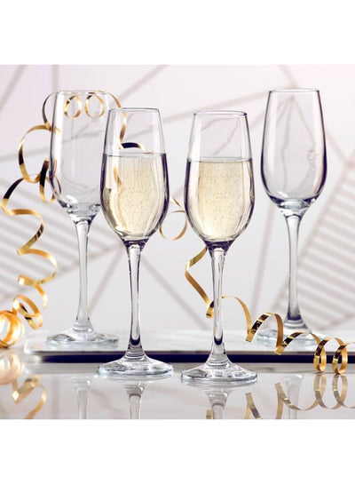 Buy Amber Champagne Flute Set Of 6 Clear in Egypt