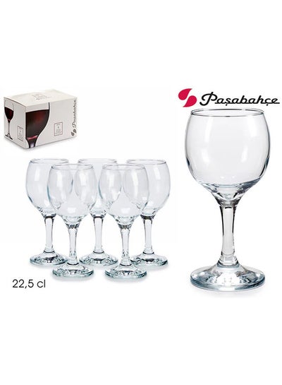 اشتري Bistro Red Wine Glasses Set Of 6 Clear في مصر