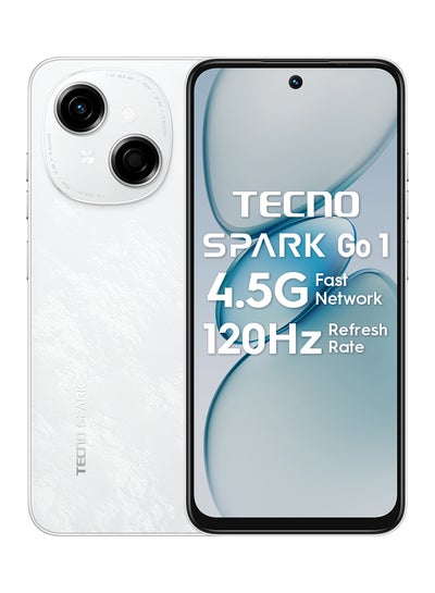 Buy Spark Go 1 Dual SIM Glittery White 4GB RAM 128GB - Middle East Version in Egypt