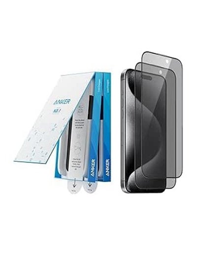 Buy 2 Pack For iPhone 16 Pro Privacy Screen Protector, Anti-Spy HD Tempered-Glass, Easy Installation in Saudi Arabia