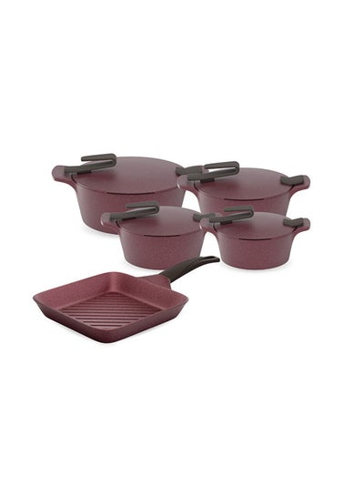 اشتري 9 Piece Cookware Set Artisan Burgandy في مصر