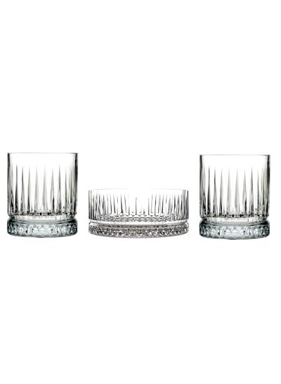 Buy 3 Pieces Elysia Whisky Gift Set 2 Pieces Glass 355 Ml And 1 Pieces Bowl 510 Ml Clear in UAE