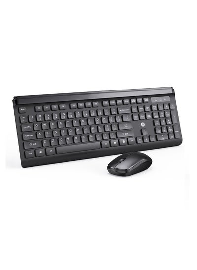 اشتري CS500 wireless keyboard and mouse combo with 104 keycaps keyboard, plug & play, ergonomic design mouse for office home computer pc laptop black في الامارات