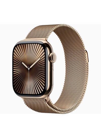 اشتري Watch Series 10 GPS + Cellular 42mm Gold Titanium Case With Gold Milanese Loop في السعودية