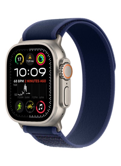 Buy Watch Ultra 2 (2024) GPS + Cellular 49mm Natural Titanium Case With Blue Trail Loop - M/L in UAE