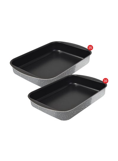 Buy Cook Natural Rectangular Oven Tray Set Grey 35cm in Egypt