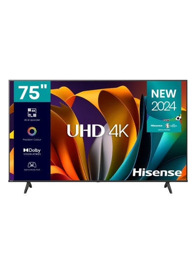 Buy Hisense 75 Inch Smart TV 4K UHD LCD Dolby Vision, Natural Colour Enhancer,VIDAA U5 OS, Youtube, Netflix, Disney +, Freeview Play and WiFi, Model (75A6N) 75A6N Black in Saudi Arabia