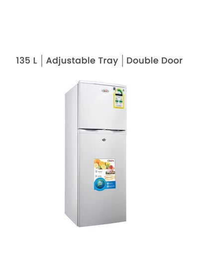 Buy CLIKON REFRIGERATOR DOUBLE DOOR 138L , 4,87 cubic feet With  Child Lock System & Moving Wheel & 60Hz - CK6004 CK6004 WHITE in Saudi Arabia