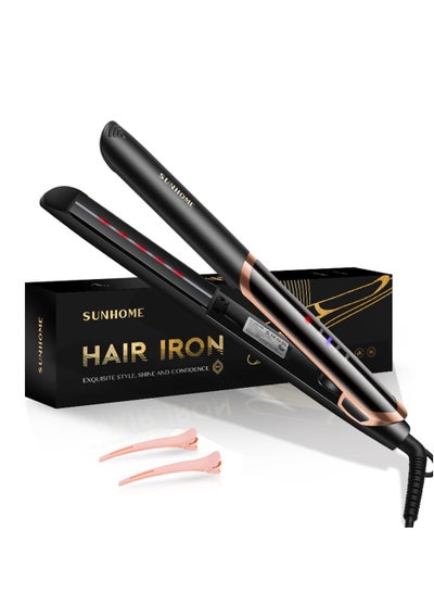 Buy Ceramic Hair Straightener, 2 in 1 Hair Straighteners and Curlers with Ceramic Coating for Smooth Glide, 10 Second Heat up, Up to 230°C, Lasting Results for Curl/Wave/Straighten Hair Black in Saudi Arabia