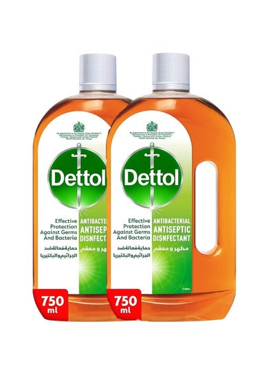 Buy Dettol Antiseptic Disinfectant Liquid, 750ml ×2 brown in Saudi Arabia