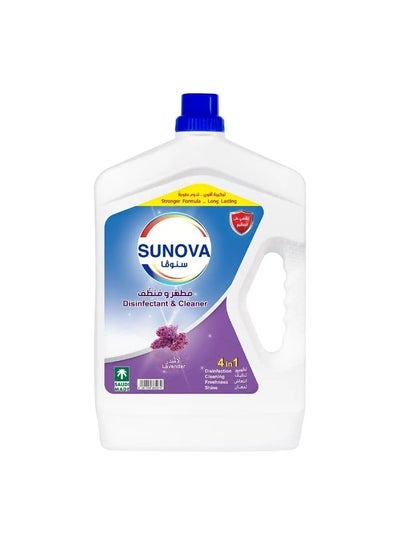 اشتري Sunova 4 in 1 Disinfectant & Cleaner, Lavender Scent, 3 Liter white في السعودية