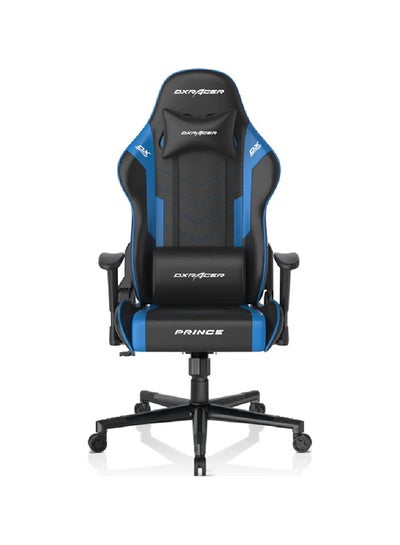 Buy DXRacer Prince Series Gaming Chair, Premium PVC Leather Racing Style Office Computer Seat Recliner with Ergonomic Headrest and Lumbar Support, Standard, Black/Blue in UAE