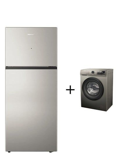 Buy 2 Piece Set Refrigerator And 7 Kg Washing Machine RT328N4DGN+WFPV7012EVMT Silver in UAE