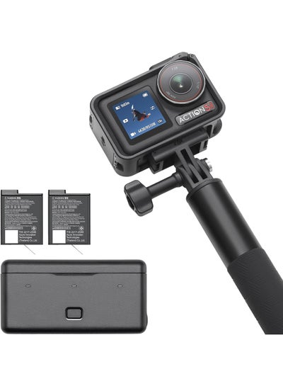 Buy Osmo Action 5 Pro Adventure Combo - Revolutionary Image Quality Action Camera, Bursting With 40MP of Action,upgraded to 4K/120fps,1/1.3″Sensor, Dual OLED Touchscreens,47GB Built-in Storage in Saudi Arabia