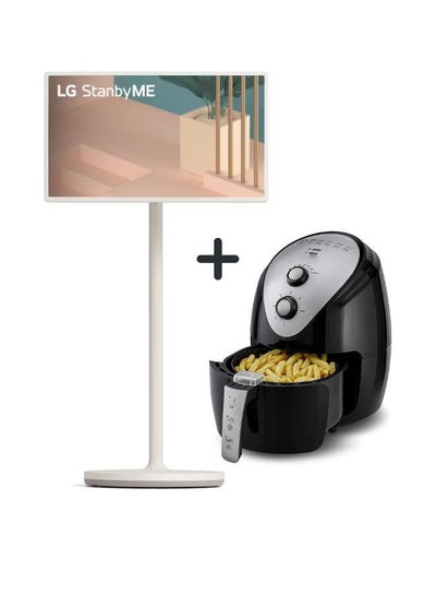 اشتري 27inch Movable Smart Touch Screen, Wireless, Built-In Battery, NFC + 3.5L Air Fryer With Rapid Air Convection, 80-200°C Cooking Range 27ART10AKPL+AIR-FRYER Black في الامارات