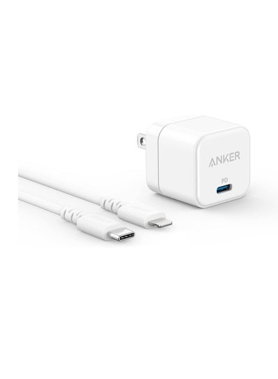 Buy USB C Charger, Anker Fast Charger with Foldable Plug, PowerPort III 20W Cube Charger for iPhone 14/14 Plus/14 Pro/14 Pro Max/13, Galaxy, iPad/iPad Mini and More (Cable Not Included) White in Egypt