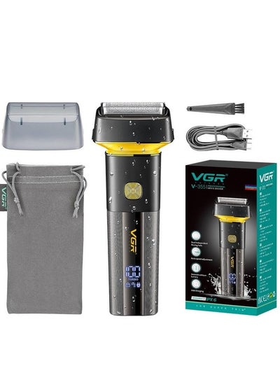 Buy V-355 Premium Cordless Rechargeable IPX6 Fully Waterproof 3 Razor Electric Shaver Wet & Dry Shaver for Face Care Beard Trimmer Super-Fast Charge 100 minutes Runtime with LED Digital Display in Egypt