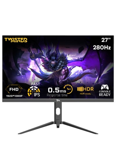 Buy 27 inch  Supreme Series, ( 1920x1080p) FHD IPS, 280Hz 0.5ms Gaming Monitor, HDMI 2.1, HDR, Console Ready, G-sync Compatable  TM27FHD280IPS Black in Saudi Arabia