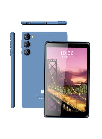 Buy Android 8-Inch Smart Tablet IPS Screen 5G LTE Single SIM WiFi 8GB 256GB Kids Tab Zoom Supported Tablet PC Blue with Pre-installed Tempered Glass in UAE