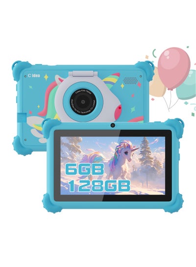 Buy 7 inch Kids Tablet Android System Expandable 512GB 600*1024 IPS For Boy Girl Education Blue in UAE