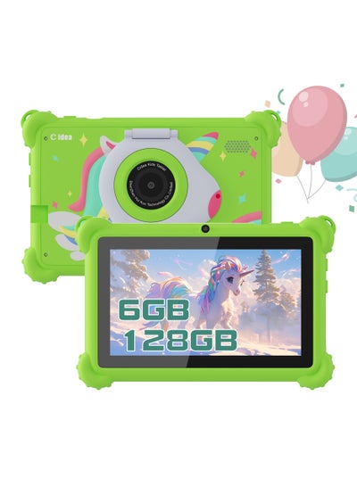 اشتري 7 inch Kid Tablet Android System Expandable 512GB 600*1024 IPS For Boy Girl Education Green في الامارات