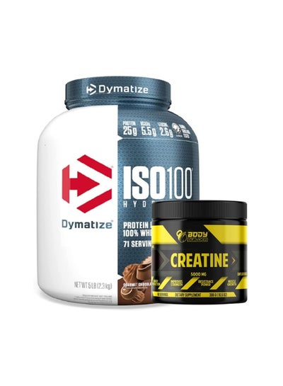 اشتري ISO 100 Isolated Whey Protein aND Body Builder Creatine 30 Servings, 25g of Protein, 5.5g BCAAs- Gourmet Chocolate, 5 lb في الامارات